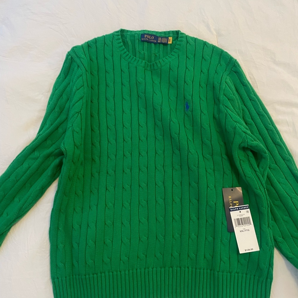 Polo by Ralph Lauren Green Cable Knit Sweater